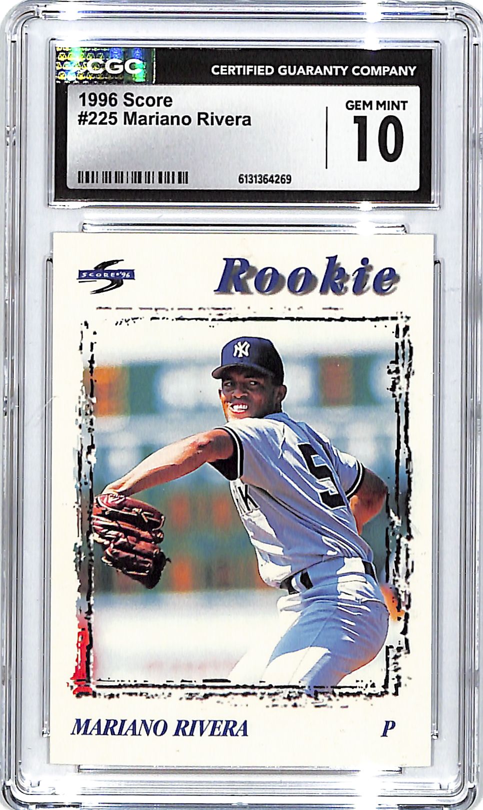 1996 Score Mariano Rivera Rookie RC #225 CGC Gem Mint 10 Yankees