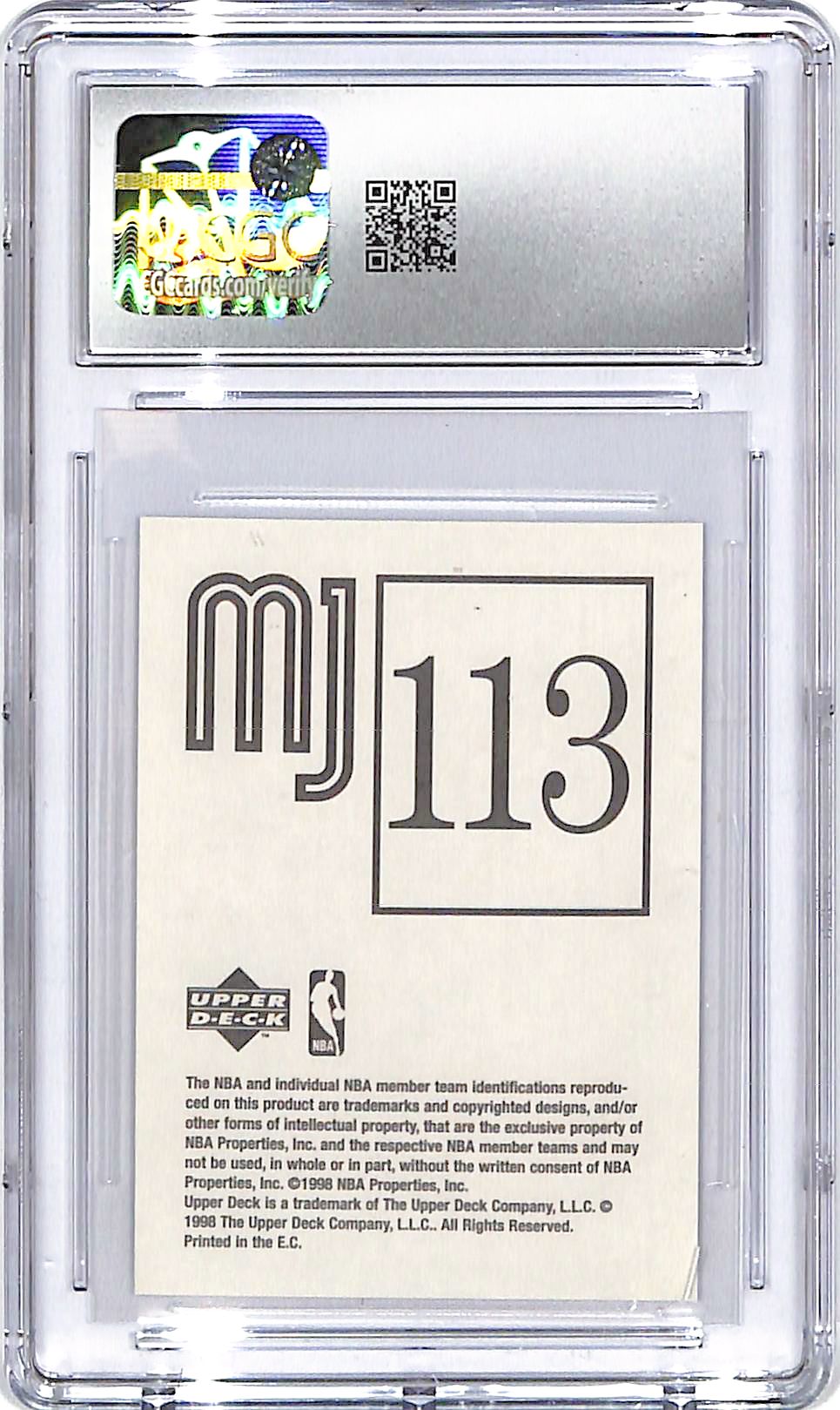 1998-99 Upper Deck MJ Stickers Michael Jordan #113 CGC 9.5 Bulls