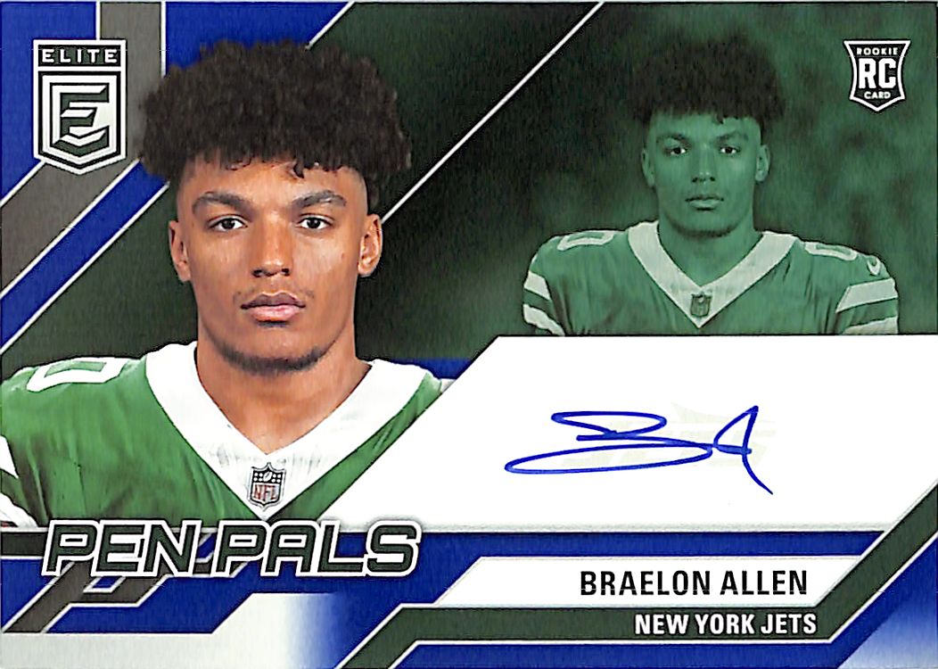 2024 Donruss Elite Braelon Allen Auto Autograph Pen Pals Blue Jets