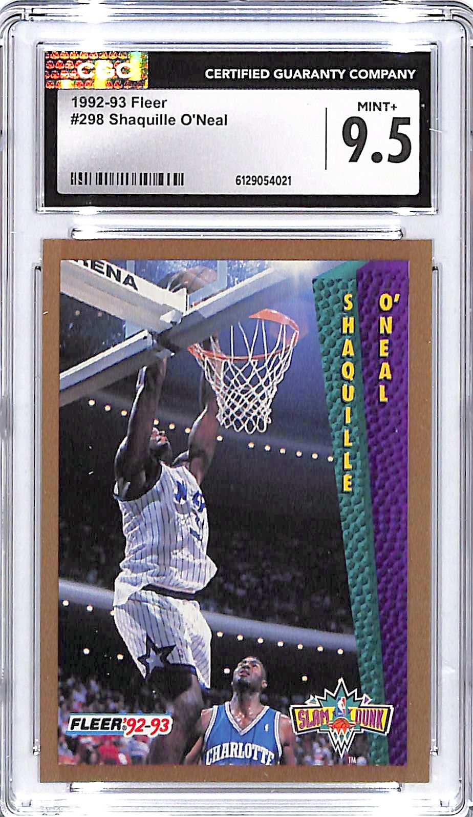 1992-93 Fleer Shaquille O'Neal Rookie RC #298 CGC 9.5 Magic
