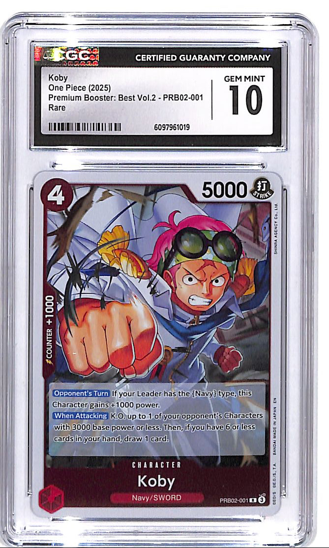 One Piece Premium Booster Best Vol 2 PRB02 Koby 001 CGC 10
