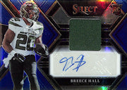2022 Select Breece Hall Auto Autograph Rookie RC Patch Jersey RPA Blue /75 Jets