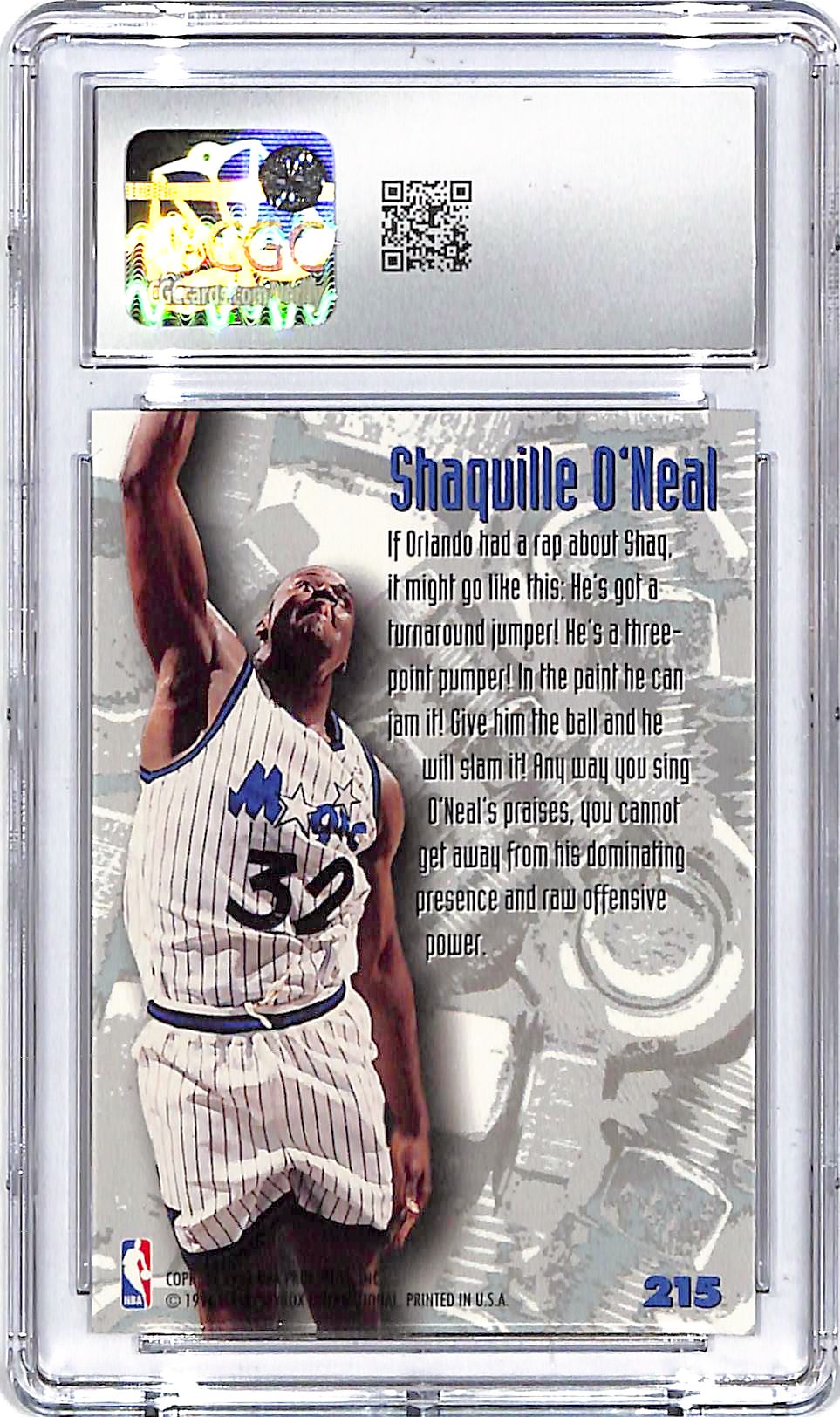 1995-96 Fleer Metal Shaquille O'Neal #215 CGC 10 Magic
