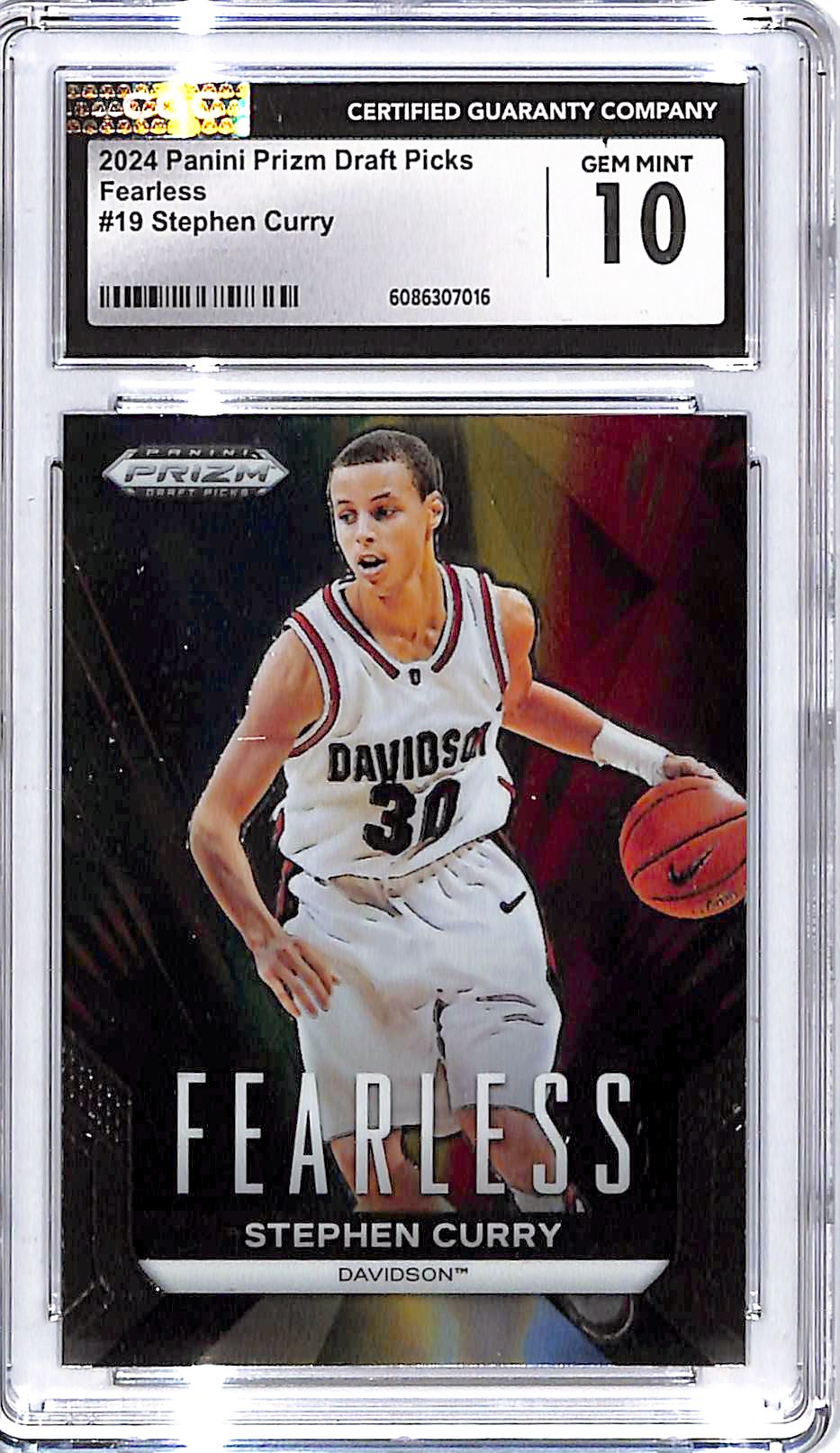 2024 Prizm Draft Picks Stephen Curry Fearless #19 CGC 10