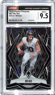 2025 Phoenix Bo Nix Silver Winter CGC 9.5 Broncos