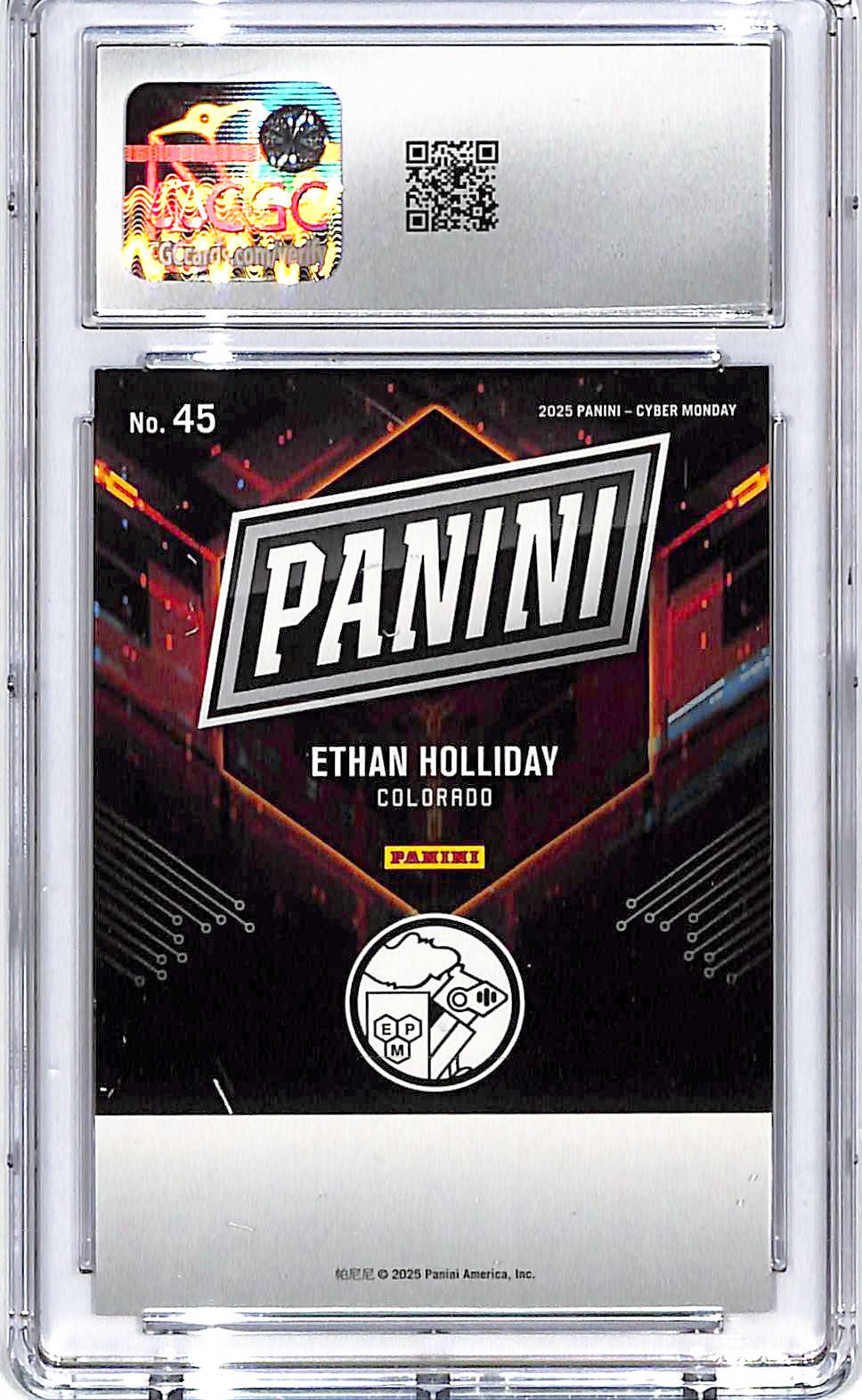 2025 Panini Cyber Monday Ethan Holliday Rated Prospect /199 CGC 10 Rockies