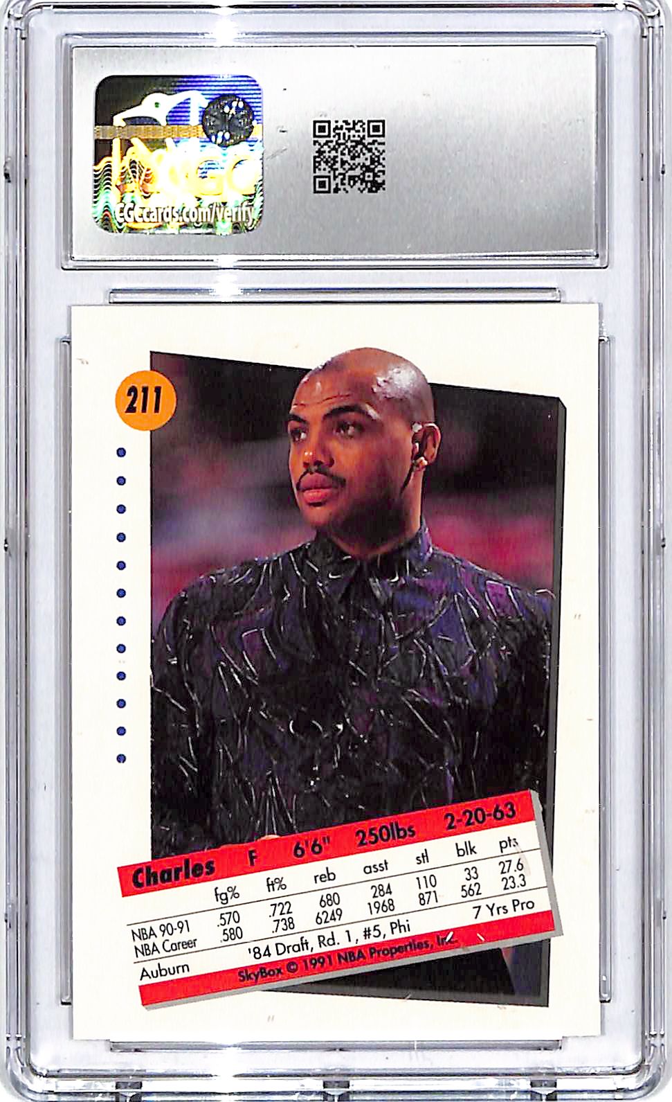 1991-92 Skybox Charles Barkley #211 CGC 10 76ers