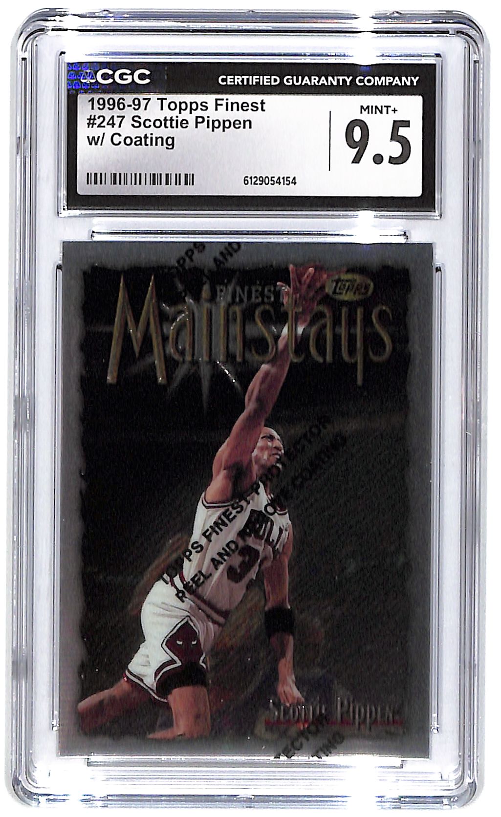 1996-97 Scottie Pippen Topps Finest w/Coating #247 CGC Mint Plus 9.5