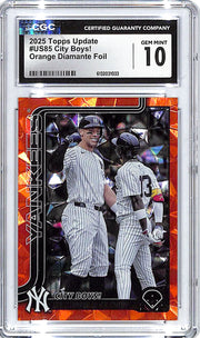 2025 Topps Update City Boys Aaron Judge Orange Diamante Foil /25 CGC 10 Yankees