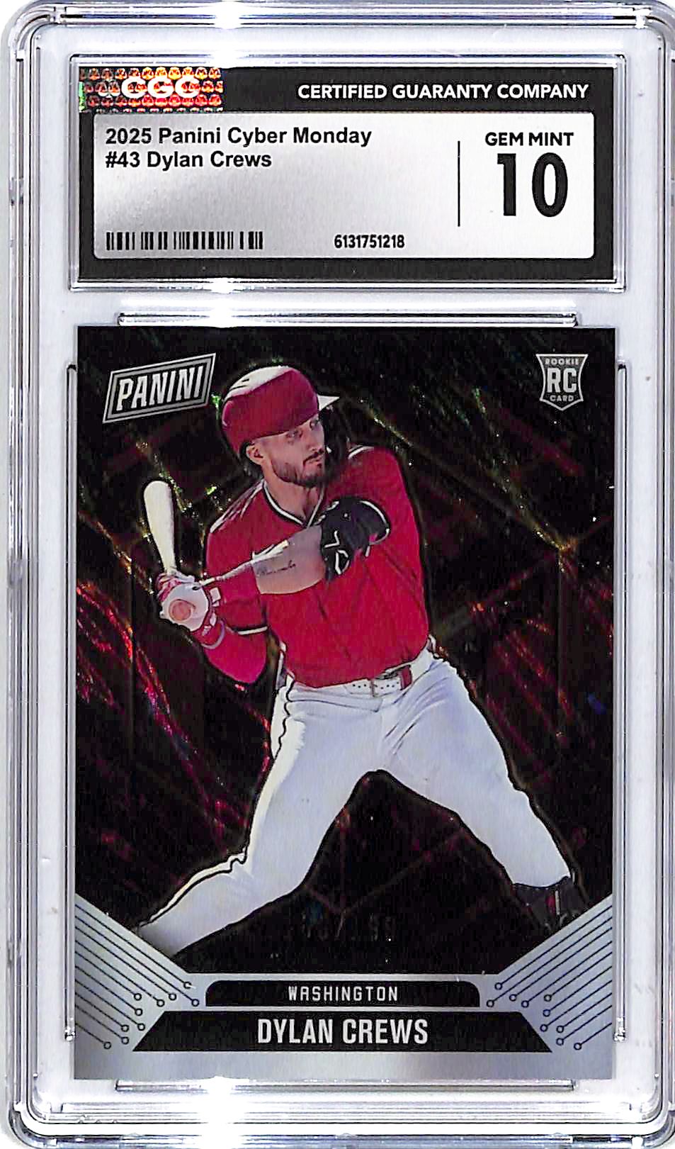 2025 Panini Cyber Monday Dylan Crews Rookie RC /199 CGC 10 Nationals
