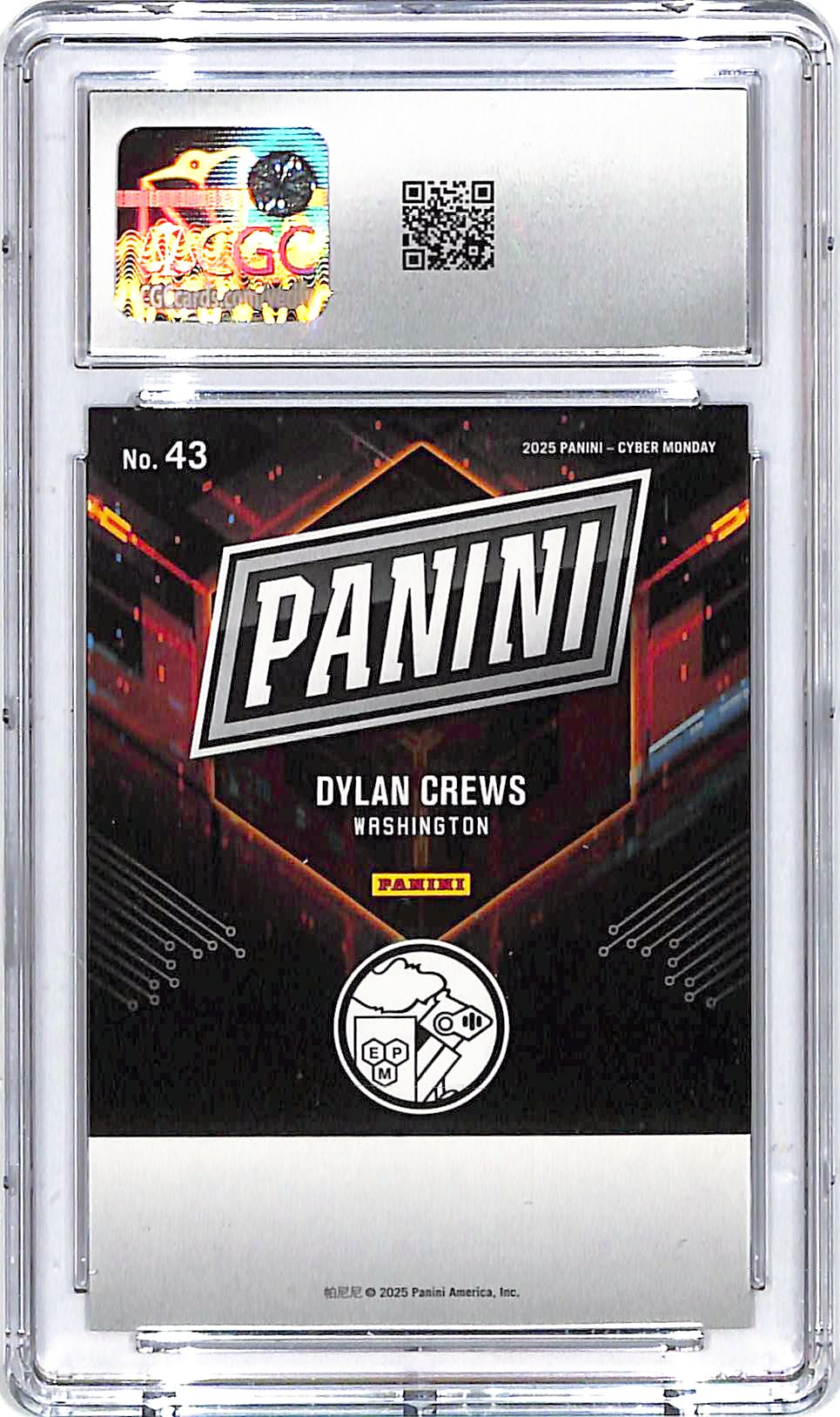 2025 Panini Cyber Monday Dylan Crews Rookie RC /199 CGC 10 Nationals