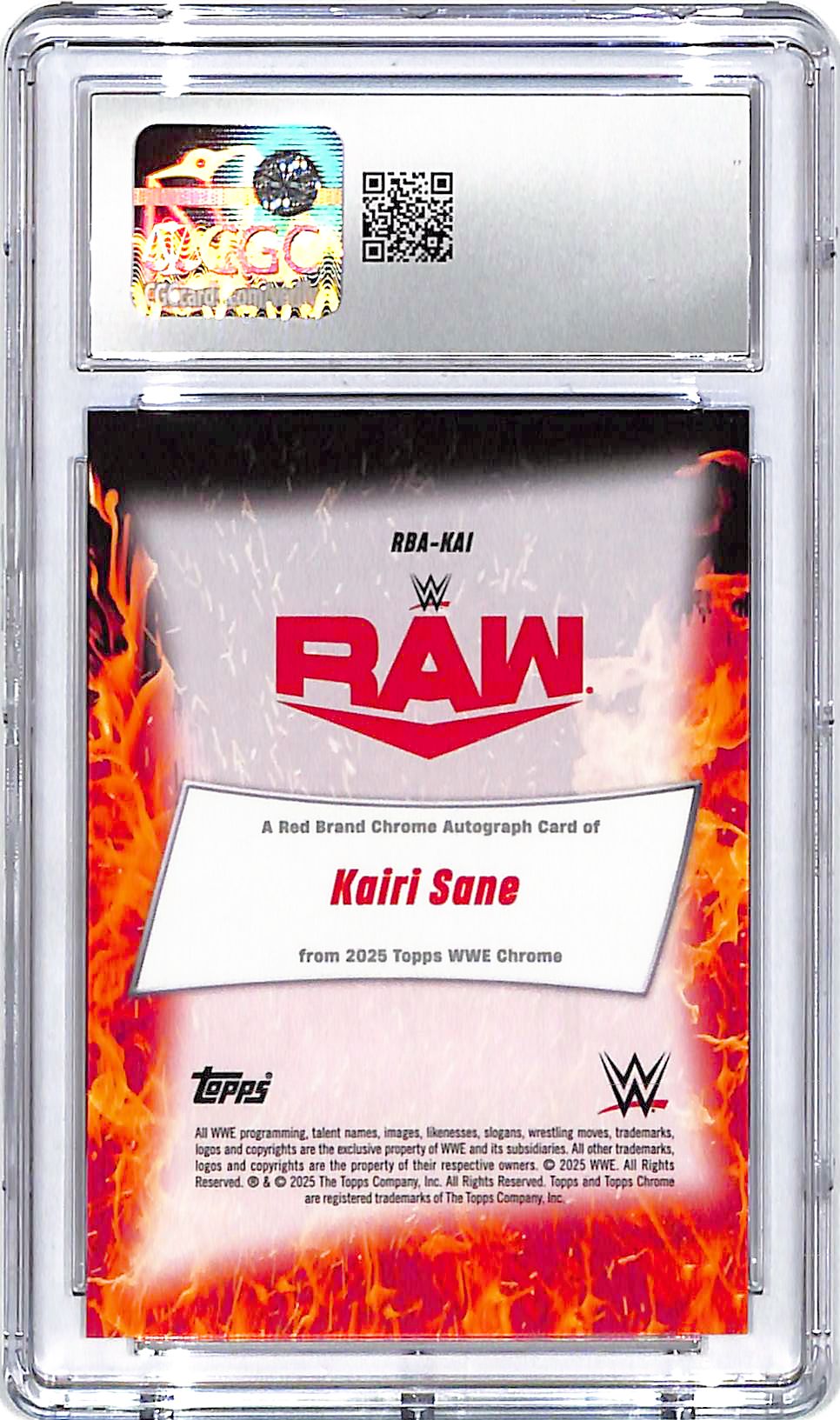 2025 Topps Chrome Sapphire WWE Kairi Sane Auto Autograph CGC 10