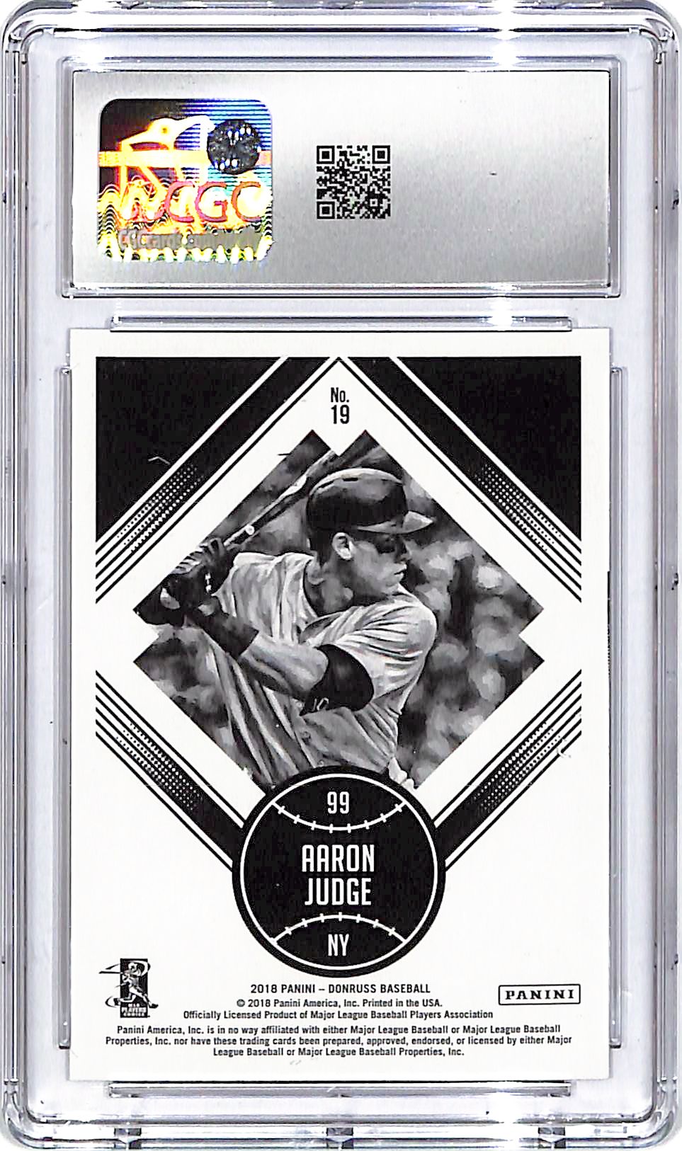 2018 Donruss Aaron Judge Diamond Kings #19 CGC 10 Yankees