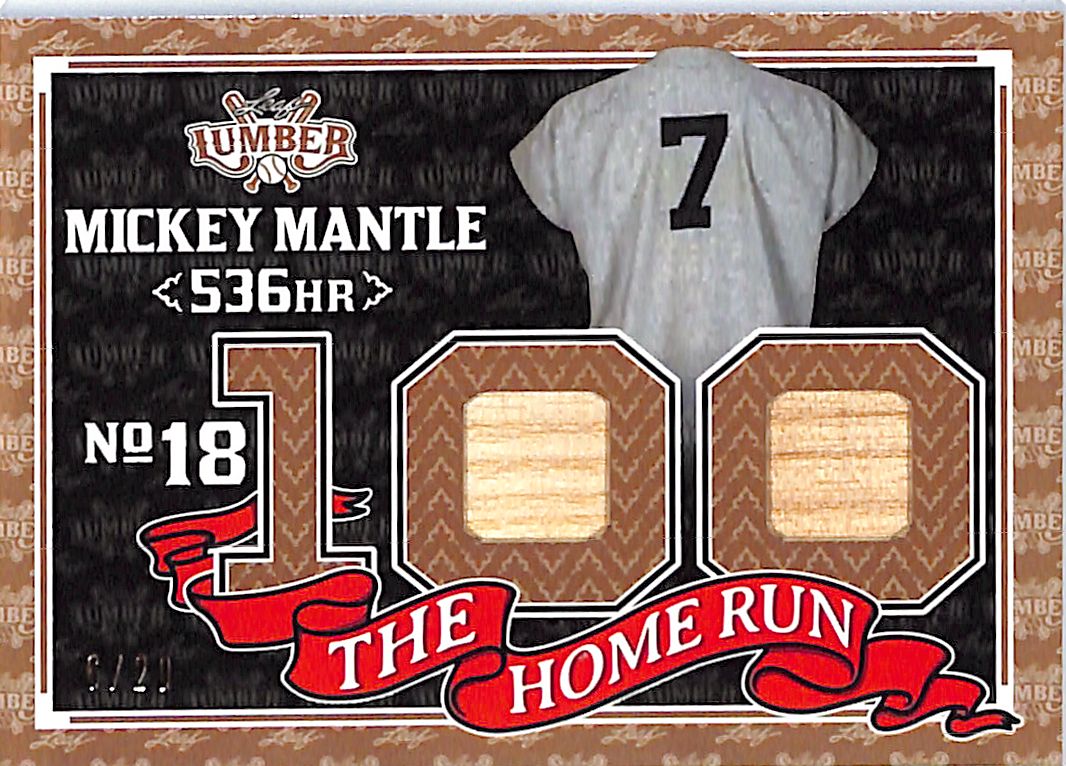 2024 Leaf Lumber Mickey Mantle Bat Relic The Home Run /20 Yankees
