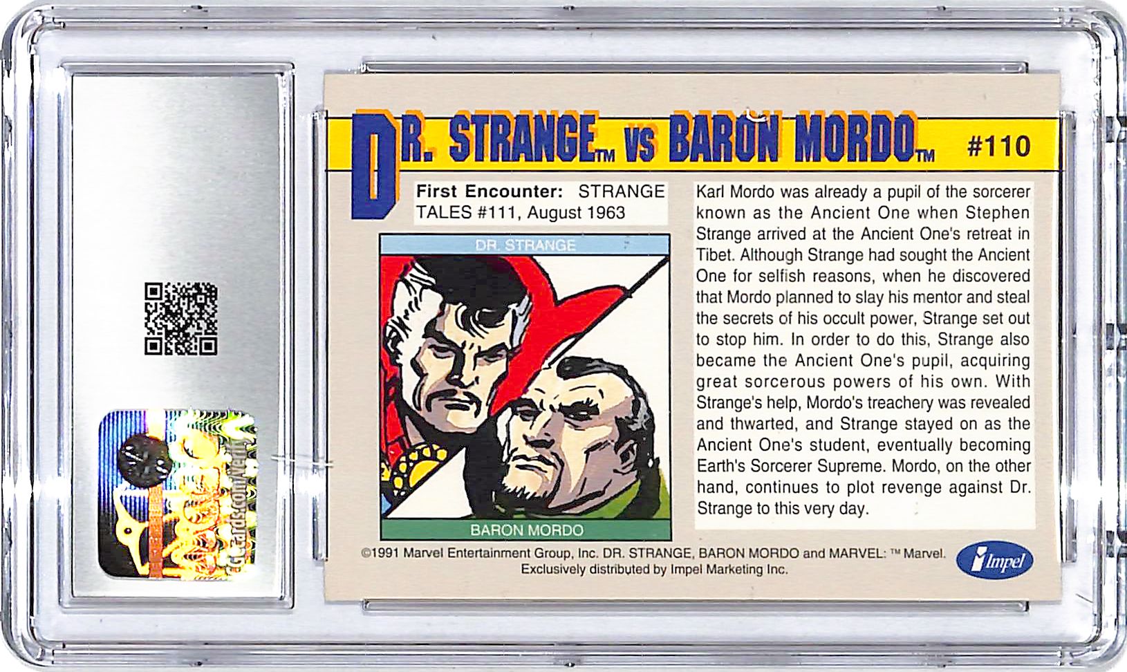 1991 Impel Marvel Universe Series Dr Strange vs Baron Mordo Arch Enemies CGC 9.5 #110