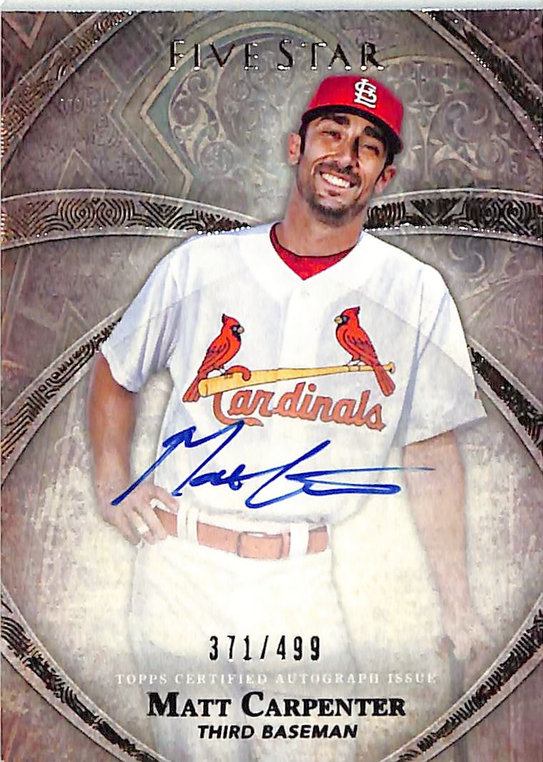 2014 Topps Five Star Matt Carpenter Auto Autograph /499 Cardinals