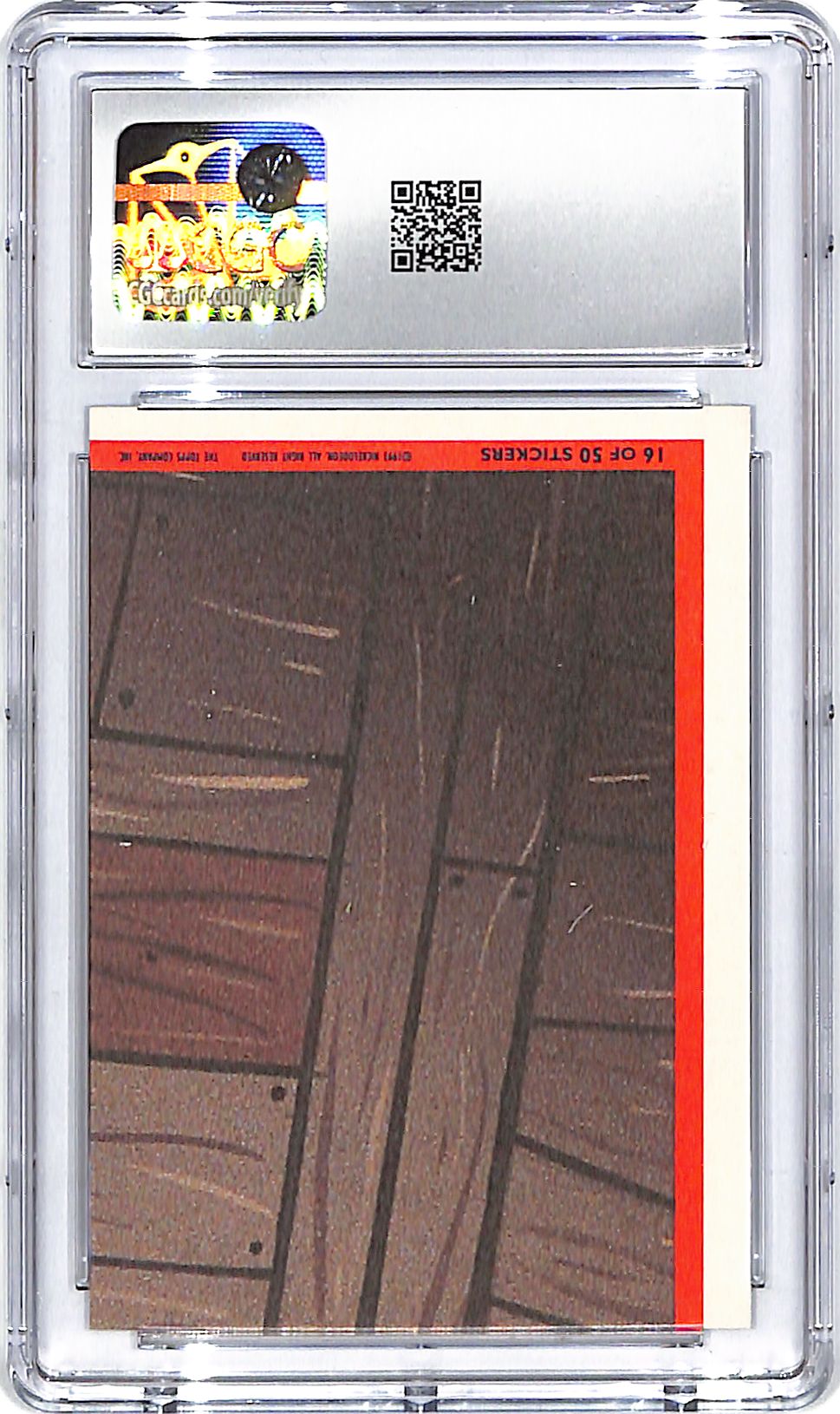 1994 Topps Ren & Stimpy All Prism Roadkill Ren Hoek Sticker #16 CGC 9.5