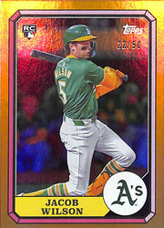 2025 Topps Archives Jacob Wilson Boardwalk Gold Rookie RC /50 Athletics