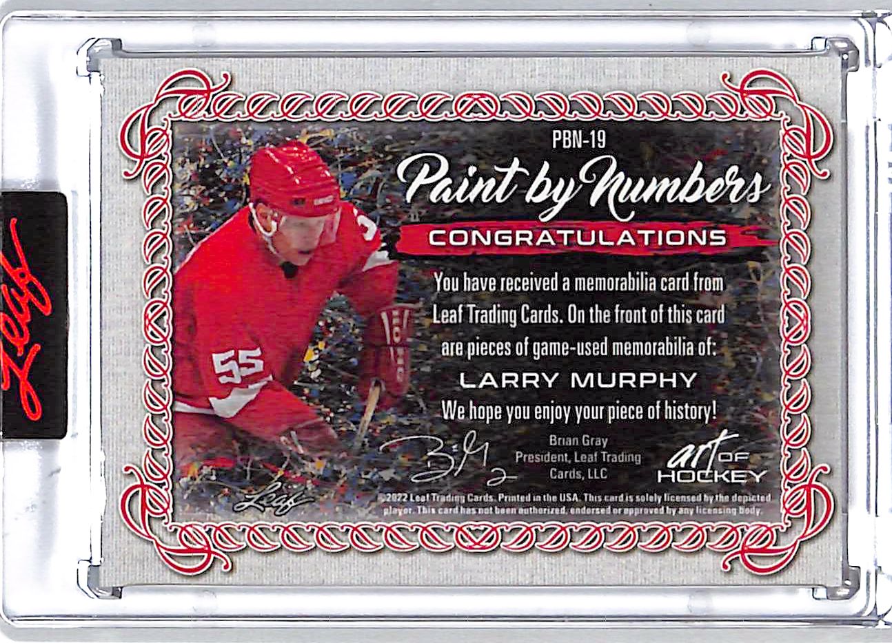 2022 Leaf Art of Hockey Larry Murphy Patch Jersey Points by Numbers /45 Red Wings