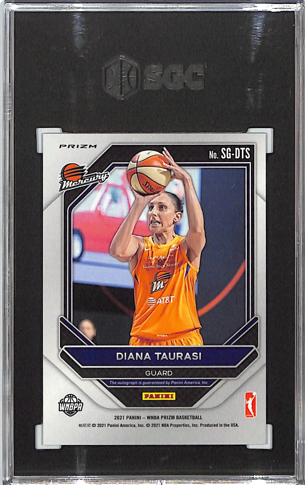 2021 Prizm WNBA Diana Taurasi Auto Autograph Green Signatures SGC 9.5 Mercury