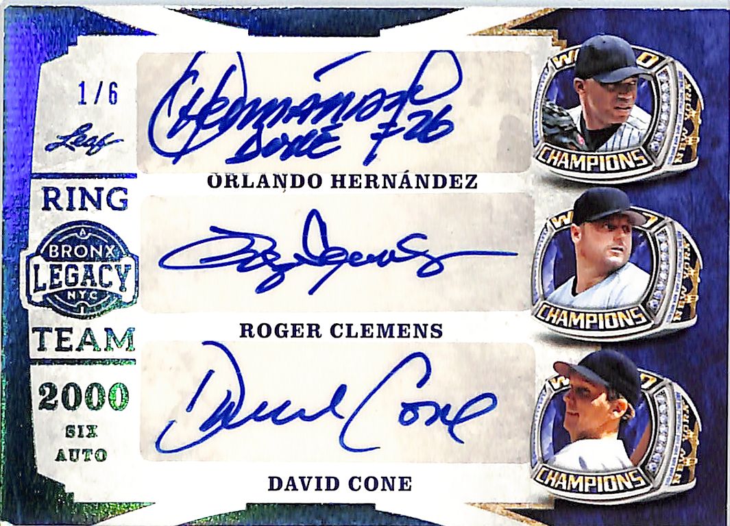2024 Leaf Bronx Legacy Ring Team Hernandez Clemens Cone Rivera Nelson Stanton Auto Autograph