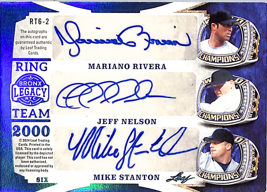 2024 Leaf Bronx Legacy Ring Team Hernandez Clemens Cone Rivera Nelson Stanton Auto Autograph