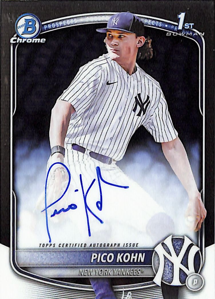 2025 Bowman Chrome Pico Kohn Auto Autograph Rookie RC Prospect Yankees