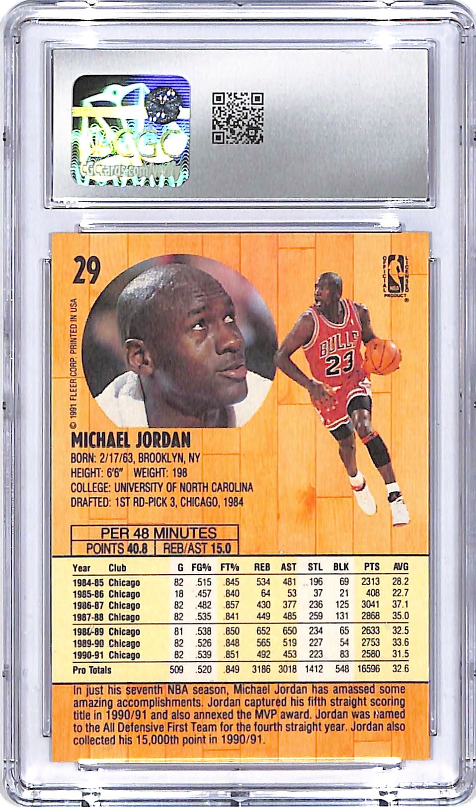 1991-92 Fleer Michael Jordan #29 CGC 9 Bulls
