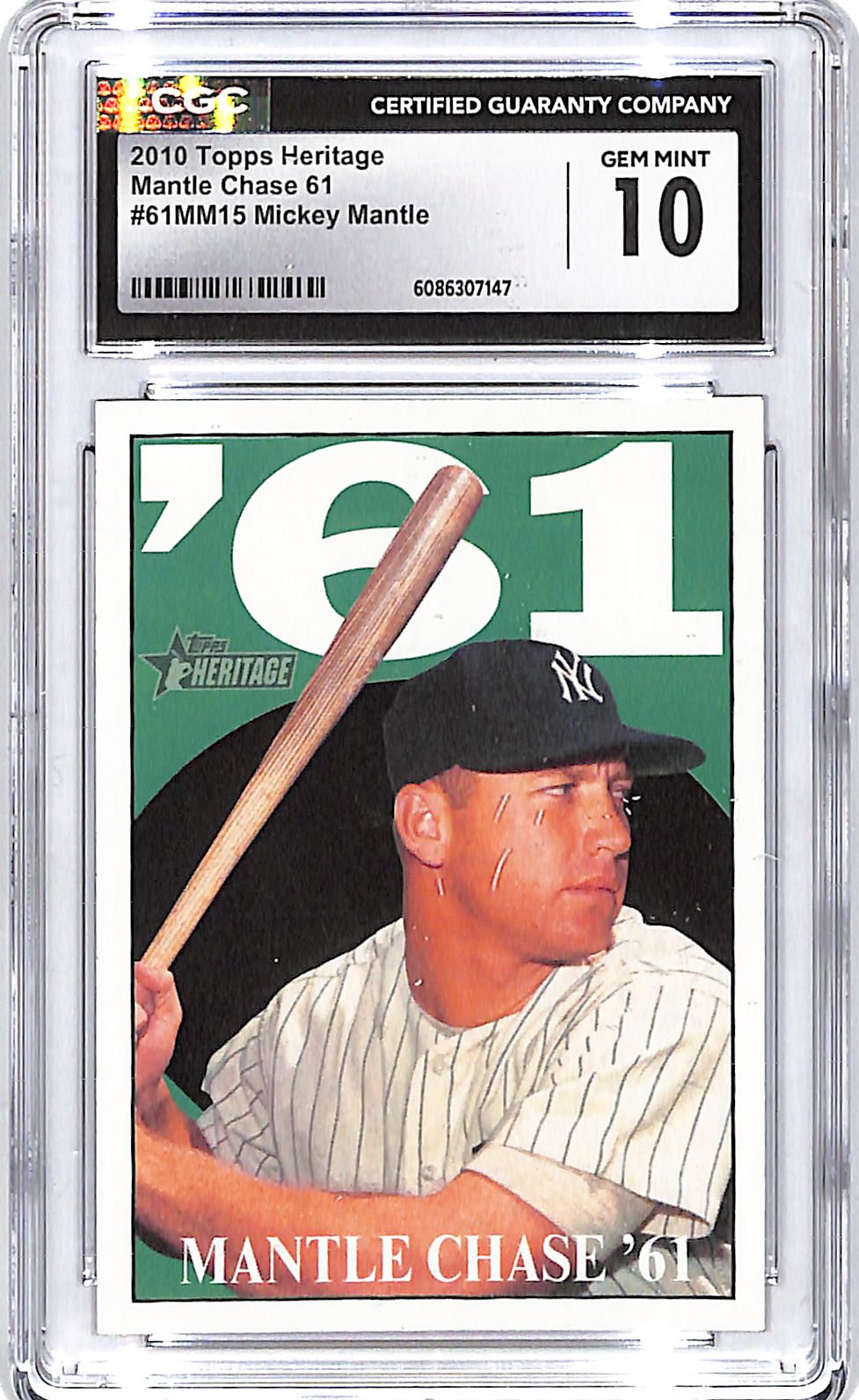 2010 Topps Heritage Micky Mantle Chase 61 CGC 10 Yankees