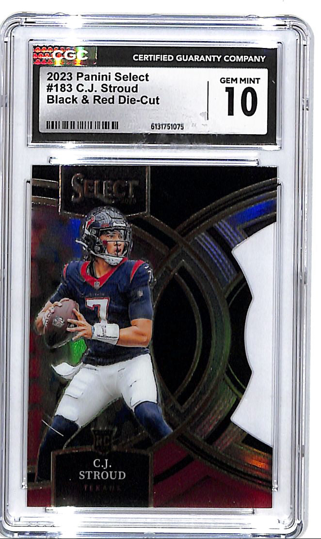 2023 Select CJ Stroud Rookie RC Black Red Die Cut CGC 10 Texans