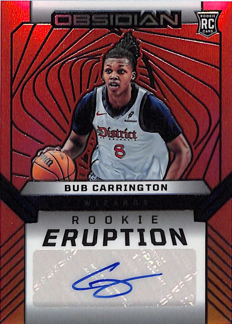 2024-25 Obsidian Bub Carrington Auto Autograph Rookie RC Eruption Orange /99 Wizards