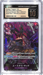 One Piece Japanese Premium Booster Best OP05 Eustass Captain Kid 074 Alternate Art CGC 10 Pristine