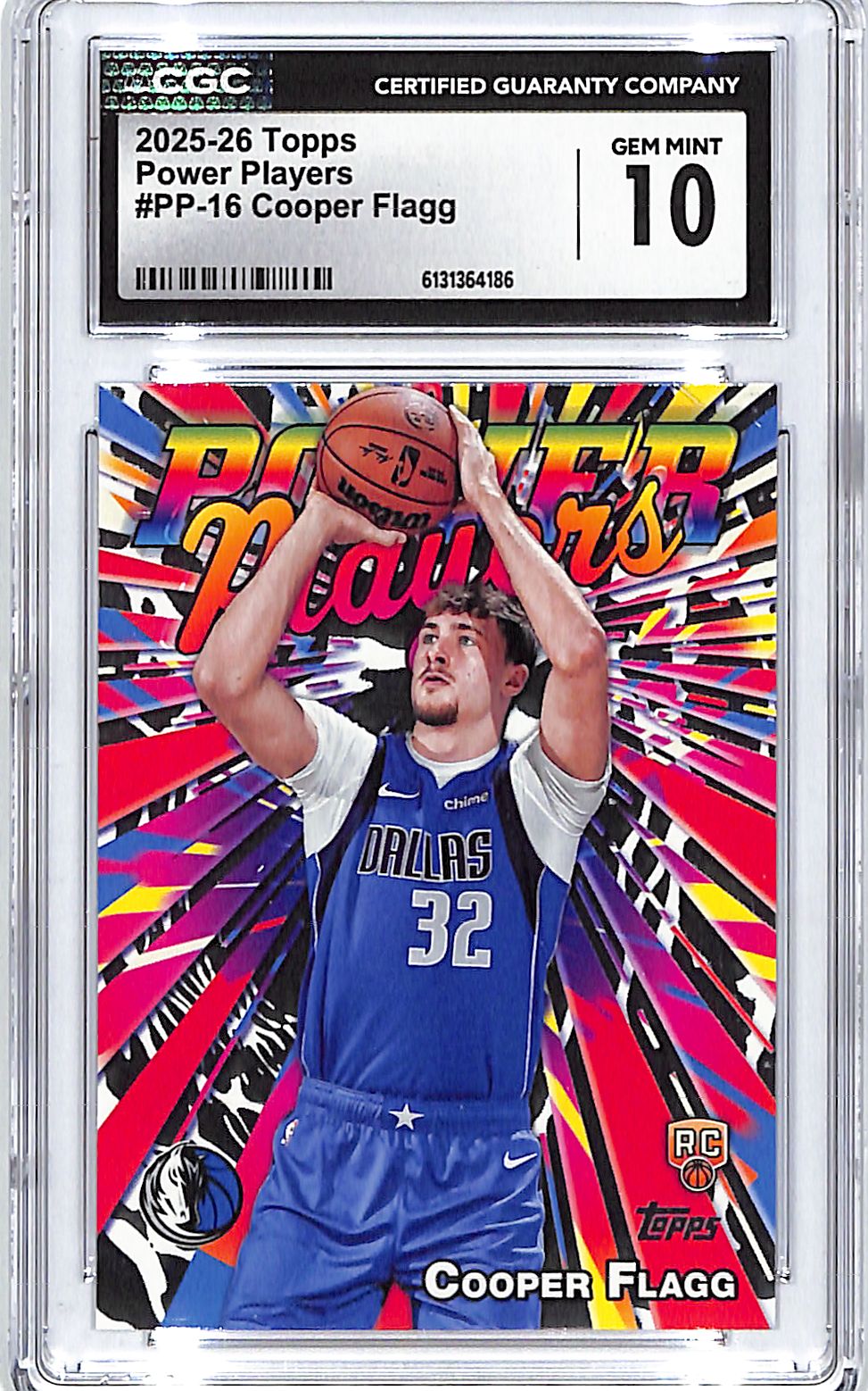 2025-26 Topps Cooper Flagg Power Players Rookie #16 CGC 10 Mavericks