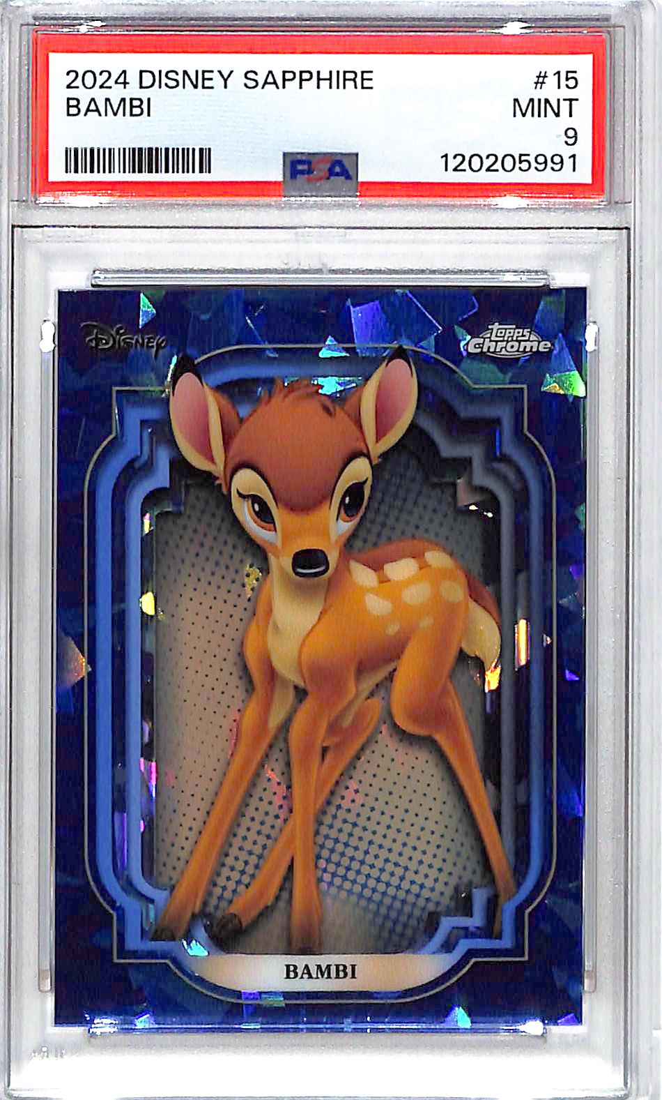 2024 Topps Chrome Disney Sapphire Bambi #15 PSA 9