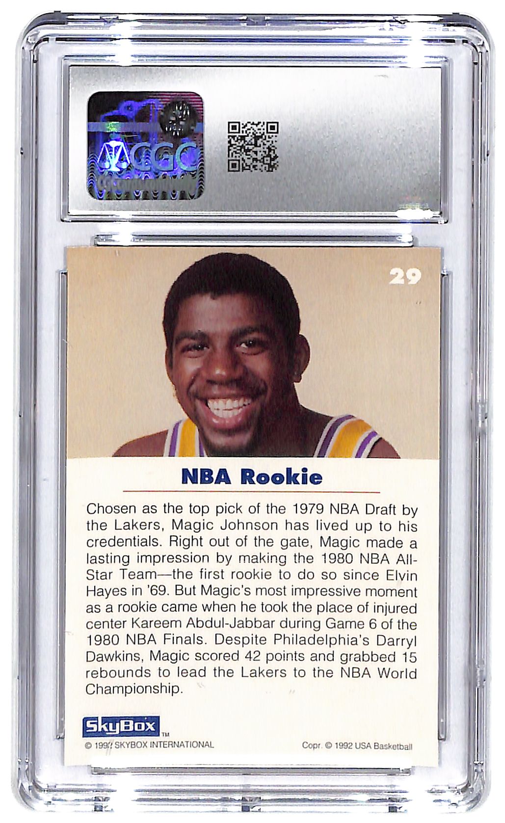1992-93 Magic Johnson Skybox USA #29 CGC Mint Plus 9.5