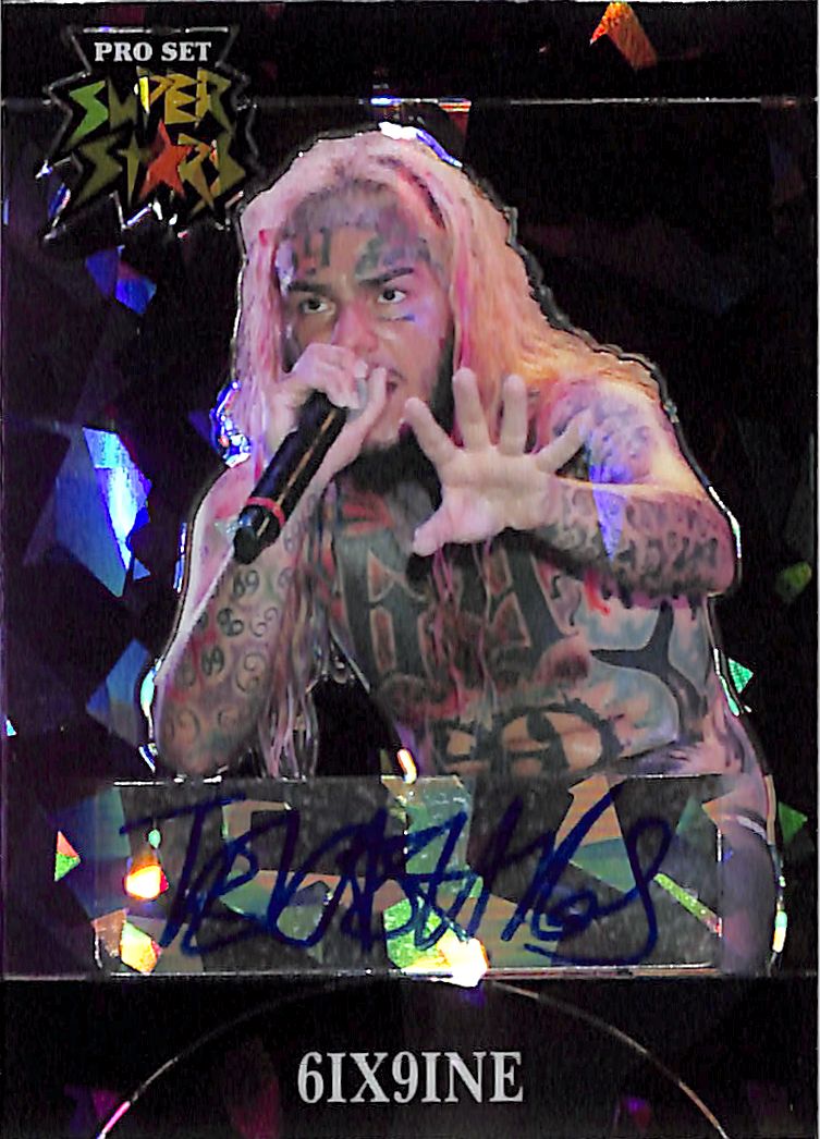 2021 Leaf Pro Set Super Stars 6ix9ine Auto Autograph Black Ice /7