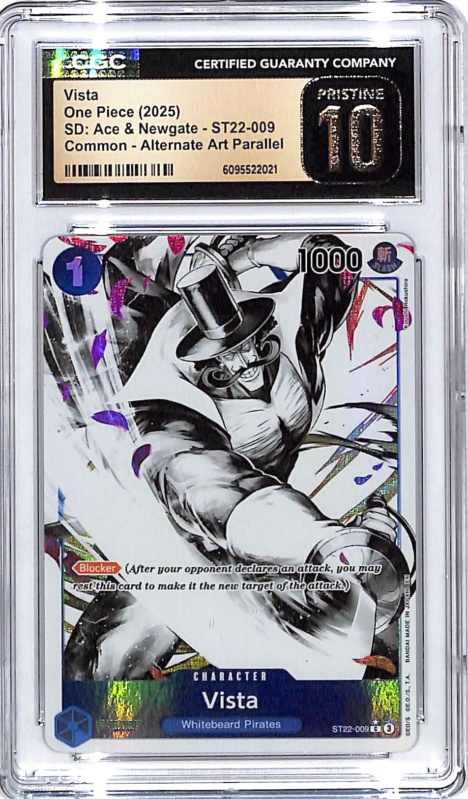 One Piece SD Ace & Newgate ST22 Vista Alternate Art CGC 10 009 Pristine