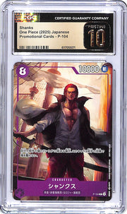 One Piece Japanese Promotional Cards Shanks P-104 CGC 10 Pristine
