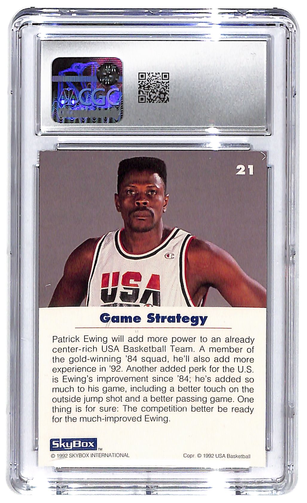 1992-93 Patrick Ewing Skybox USA #21 CGC Mint Plus 9.5