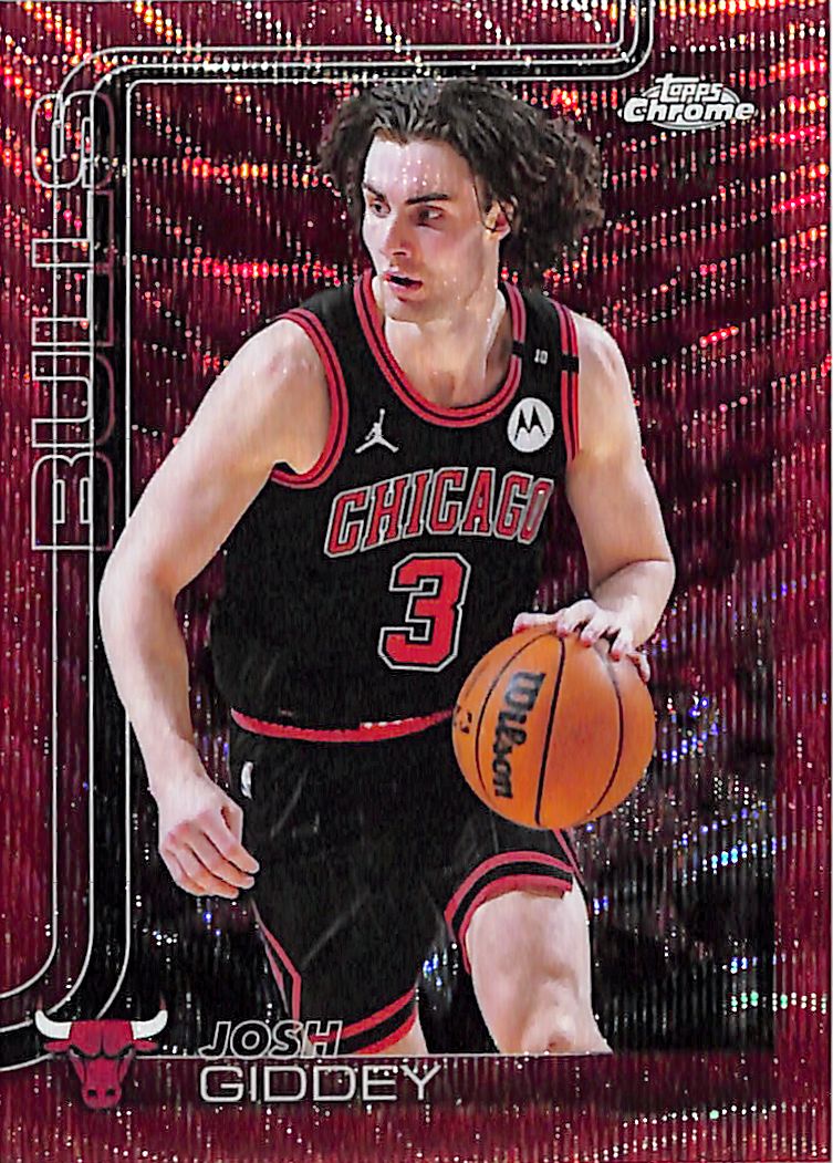 2025-26 Topps Chrome Josh Giddy Red Wave Refractor /5 Bulls