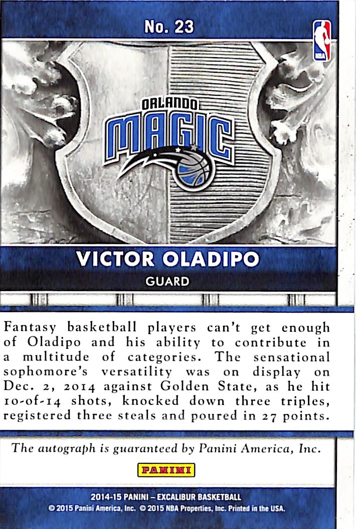 2024-25 Excalibur Victor Oladipo Auto Autograph Majestic Marks Magic