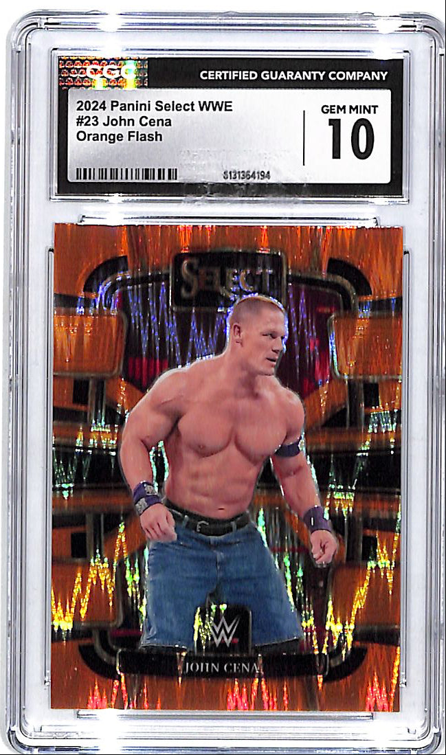 2024 Select WWE John Cena Orange Flash CGC 10