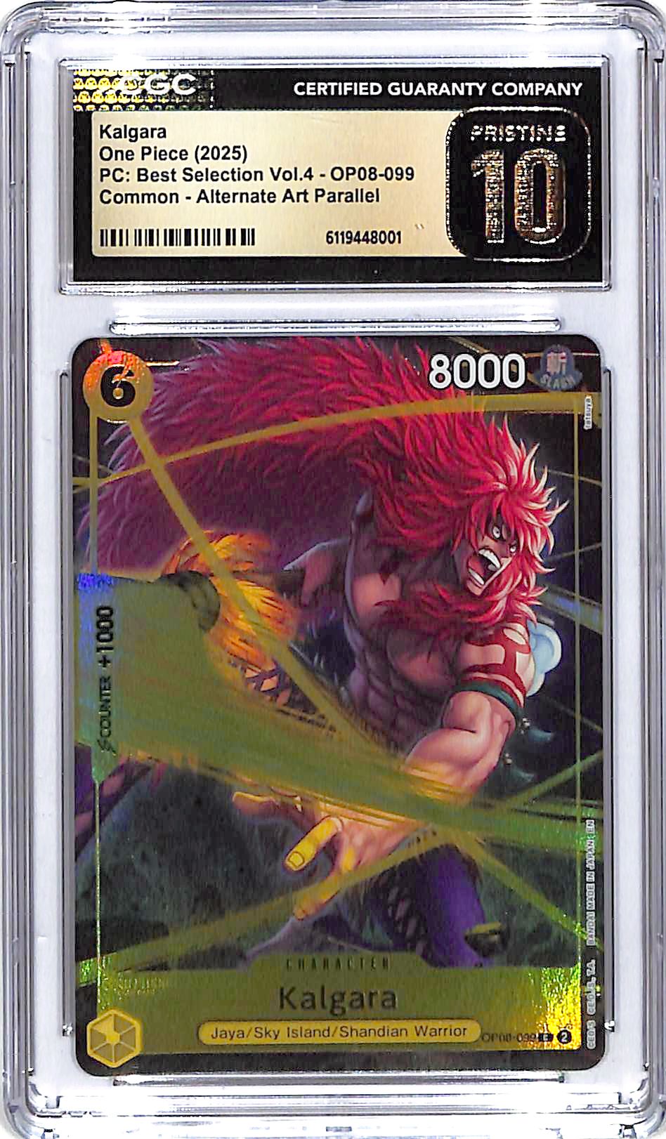 One Piece PC Best Selection Vol 4 OP08 Kalgara Alternate Art CGC 10 Pristine