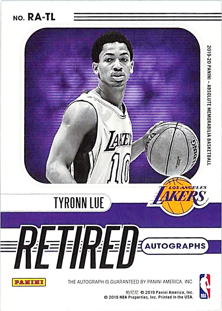 2019-20 Absolute Tyronn Lue Auto Autograph Retired /25 Lakers