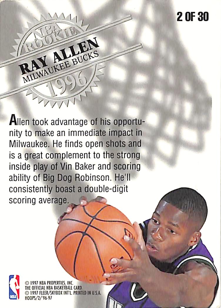 1996-97 Hoops Ray Allen Rookie RC Bucks