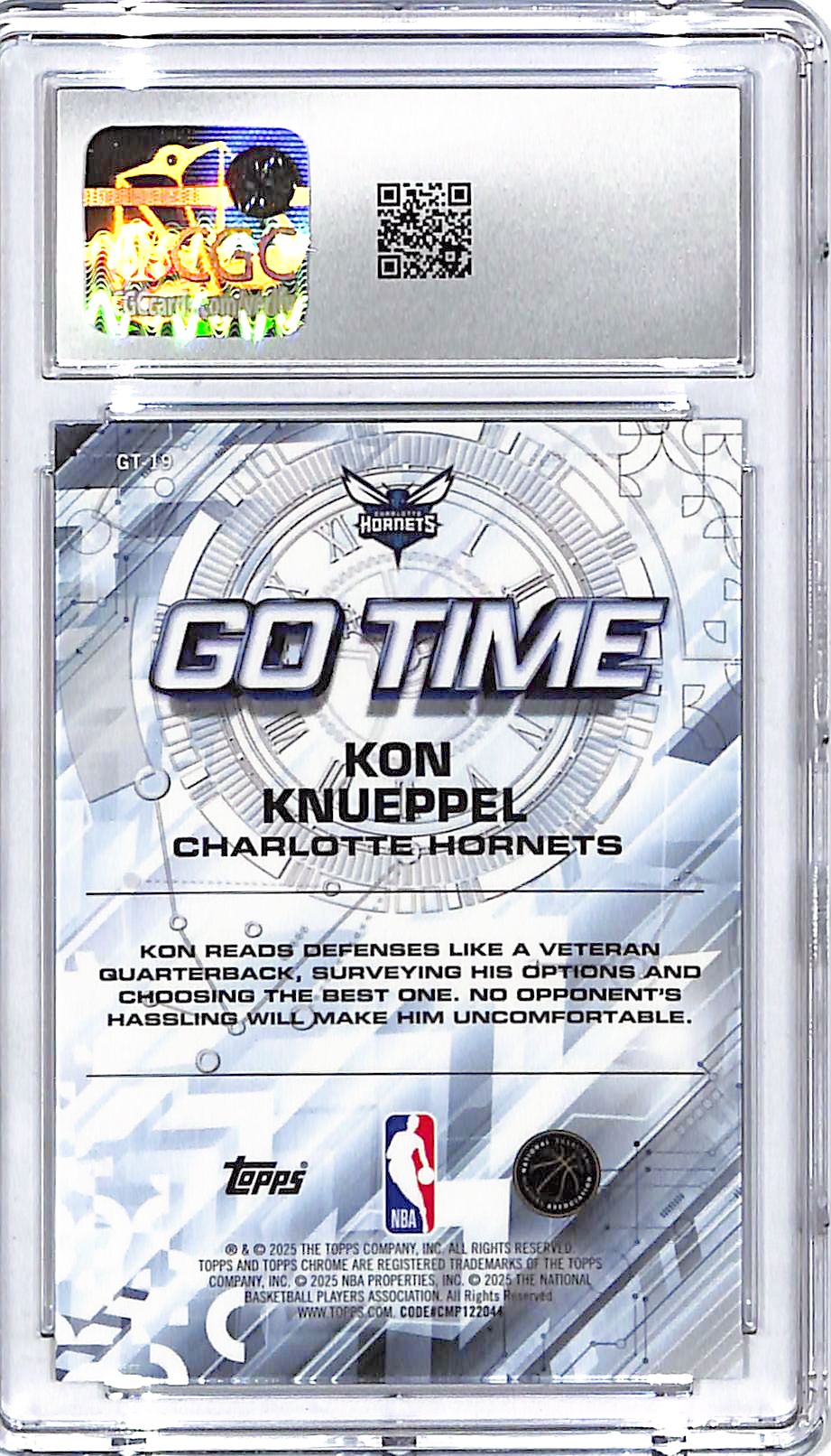 2025-26 Topps Chrome Kon Knueppel Go Time Rookie RC Yellow Refractor /275 CGC 10