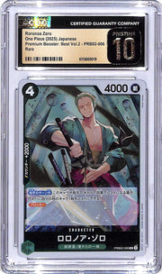 One Piece Japanese Premium Booster Best Vol 2 PRB02 Roronoa Zoro 006 CGC 10 Pristine