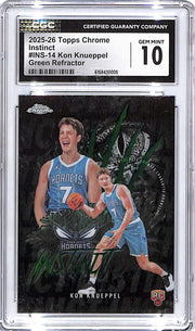 2025-26 Topps Chrome Kon Knueppel Instinct Rookie RC Green Refractor CGC 10 /99