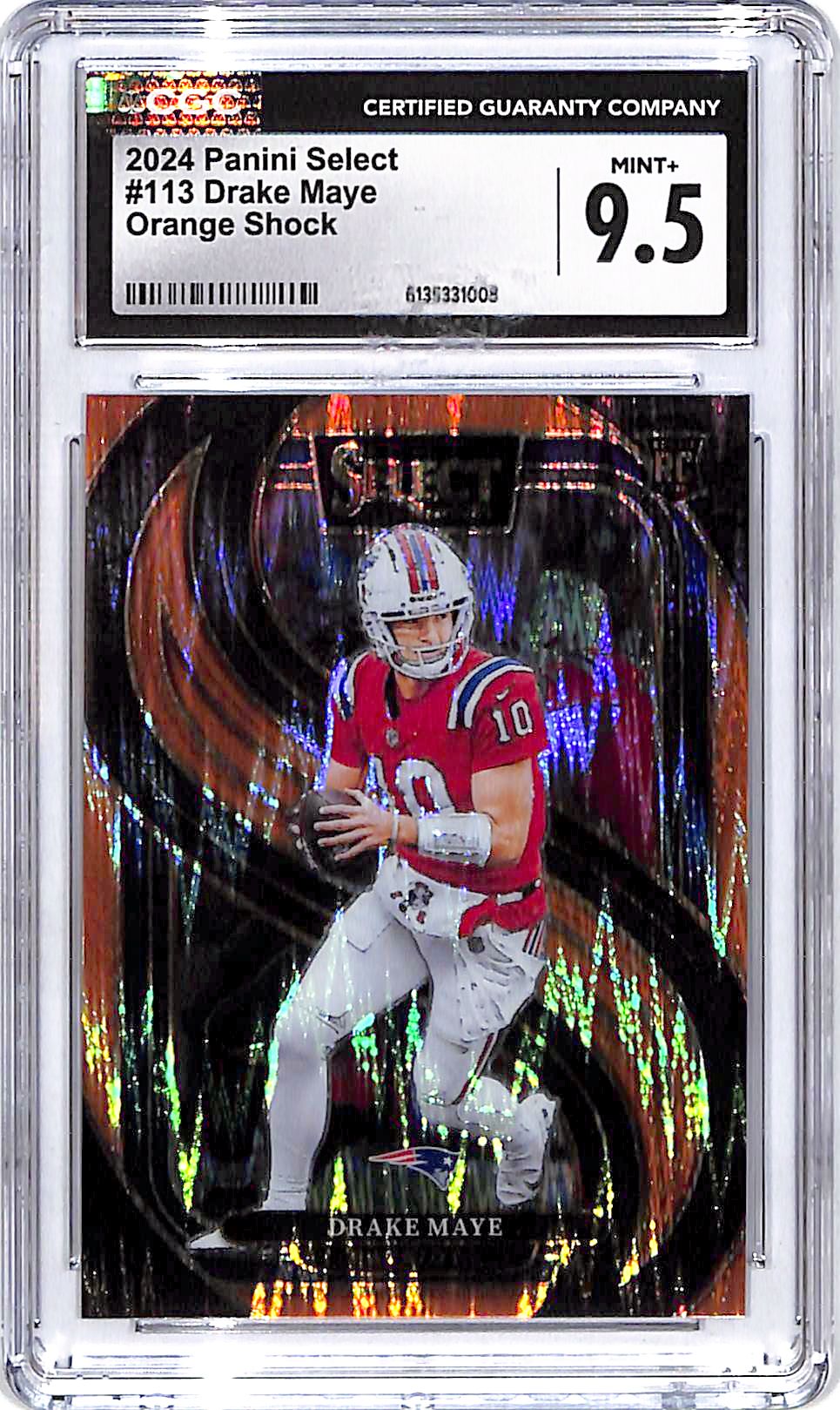 2024 Select Drake Maye Orange Flash Rookie RC /399 CGC 9.5 Patriots