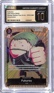 One Piece Bandai Games Fest 23-24 OP03 Fukurou 088 CGC 10 Pristine